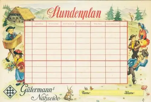 Stundenplan Gütermanns Nähseide, Ruth Knoblauch-Kuppe