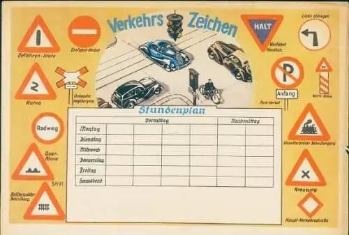 Stundenplan Verkehrzeichen, Verkehrserziehung, Kreuzung