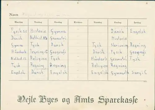 Stundenplan Skole Skema, Sparkasse Dänemark