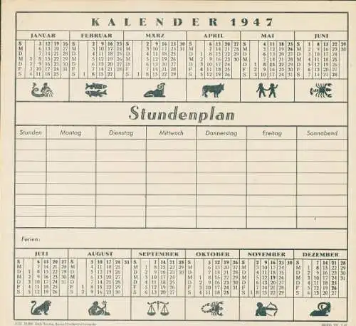 Stundenplan 1947, Karte der Besatzungszonen in Berlin