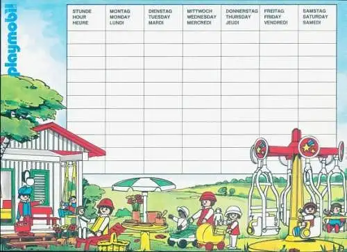 Stundenplan Playmobil Eisenbahn und Figuren