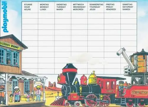 Stundenplan Playmobil Eisenbahn und Figuren