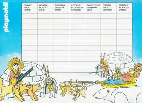 Stundenplan Playmobil Figuren, Inuit, Iglu