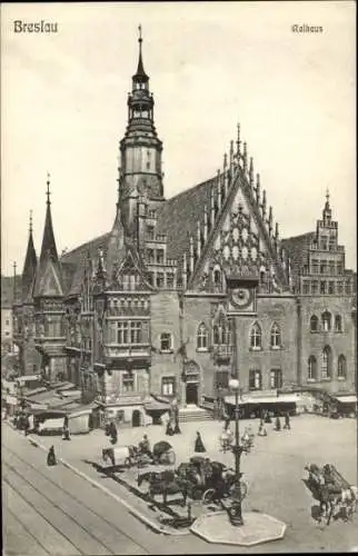 Ak Wrocław Breslau Schlesien, Rathaus