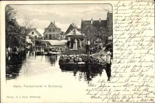 Ak Holm Schleswig an der Schlei, Fischerviertel