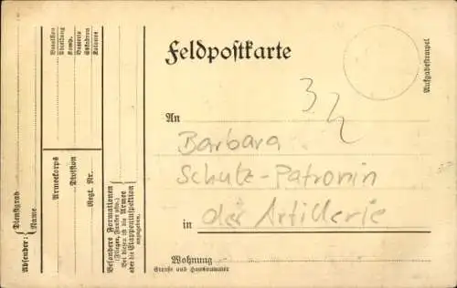 Künstler Ak Scheibner, Barbara-Feier 1915, Schutzpatronin der Artillerie