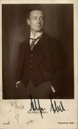Ak Schauspieler Alfred Abel, Portrait, Autogramm