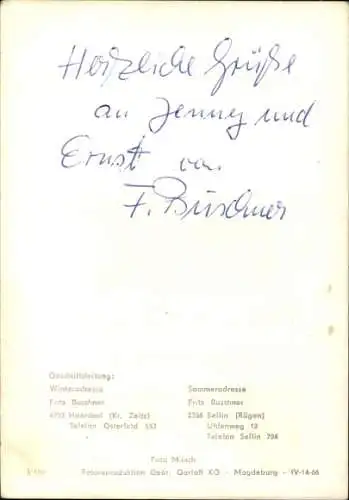 Ak Schauspieler Tanz- und Schauorchester Rostock, Autogramm