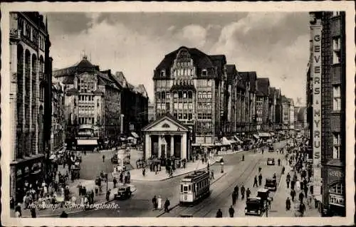 Ak Hamburg Mitte Altstadt, Mönckebergstraße, Straßenbahn