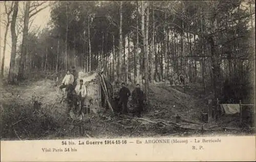 Ak Meuse, En Argonne, La Barricade, I WK