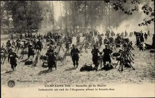 AK Ardennen, Feldzug 1914, Schlacht an der Marne, Infanterie in den Argonnen