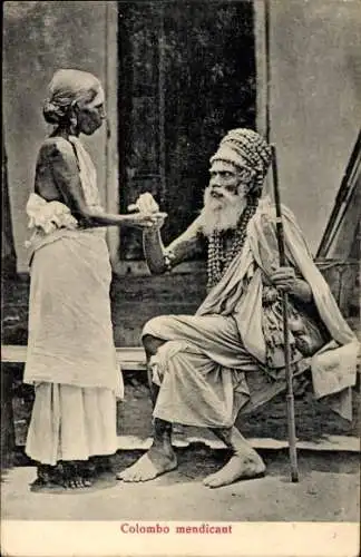 Ak Colombo Ceylon Sri Lanka, Bettler