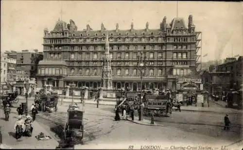 Ak London City England, Bahnhof Charing Cross
