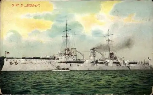 Ak Kaiserliche Marine, Deutsches Kriegsschiff, SMS Blücher