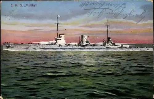 Ak Kaiserliche Marine, Deutsches Kriegsschiff, SMS Moltke