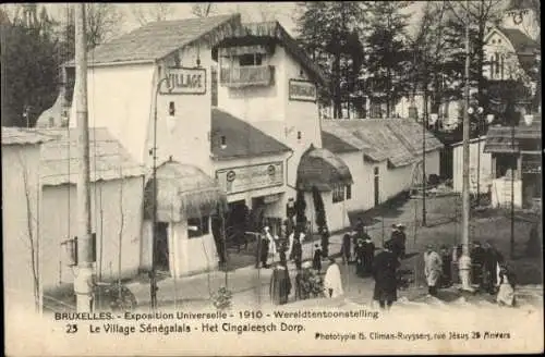 Ak Bruxelles Brüssel, Exposition Universelle 1910, Village Senegalais