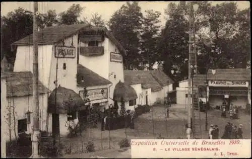 Ak Brüssel Brüssel, Weltausstellung 1910, Das senegalesische Dorf