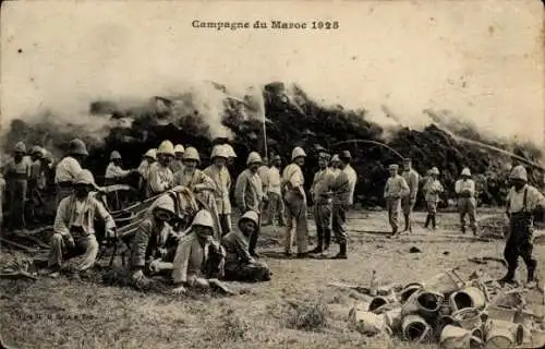 Ak Marokko, Marokko-Feldzug 1925, französische Soldaten