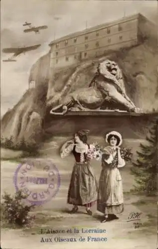 Ak Frauen in Elsässer und Lothringer Trachten