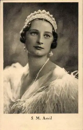 Ak Astrid von Schweden, Königin von Belgien, Portrait