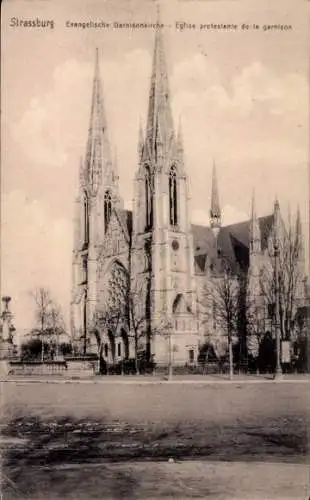 Ak Straßburg Elsass Bas Rhin, Evangelische Garnisonkirche