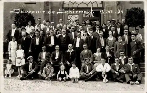 Foto Ak Schirmeck Elsass Bas Rhin, Gruppenfoto 12. Juli 1931