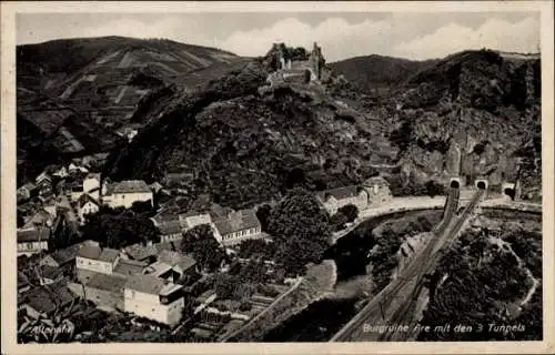 Ak Altenahr im Ahrtal, Burgruine Are, drei Tunnels