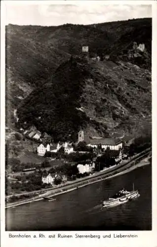 Ak Bornhofen am Rhein, Die feindlichen Brüder, Burg Sternberg, Sterrenberg, Liebenstein