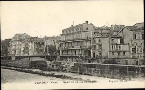 Ak Verdun Meuse, Quai de la République