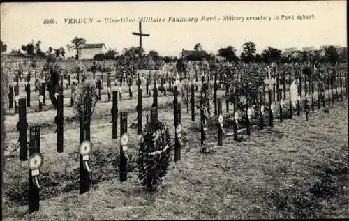 Ak Verdun Meuse, Militärfriedhof Faubourg Pavé