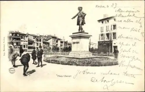 Ak Verdun Meuse, Place Chevert