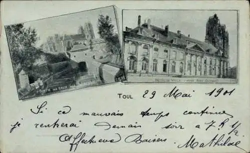 Ak Toul Meurthe et Moselle, Sortie des Eaux, Rathaus