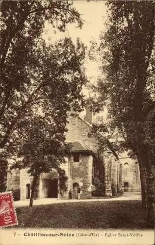 Ak Châtillon sur Seine Côte d’Or, Kirche Saint-Vorles