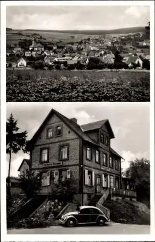 Ak Grävenwiesbach im Taunus, Gesamtansicht, Gasthaus zur Eisenbahn