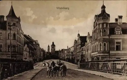 Ak Vilsbiburg in Niederbayern, Straßenpartie, Kutsche