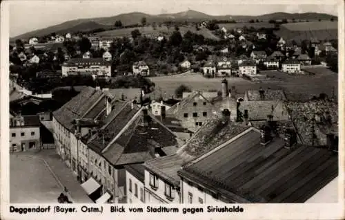 Ak Deggendorf im Bayerischen Wald Niederbayern, Panorama, Siriushalde, Blick vom Stadtturm