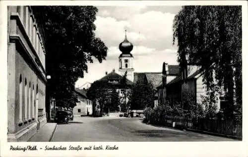 Ak Pocking in Niederbayern, Simbacher Straße, katholische Kirche