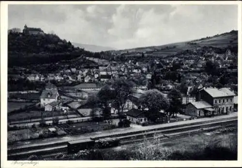 Ak Spangenberg, Bahnhof, Gesamtansicht