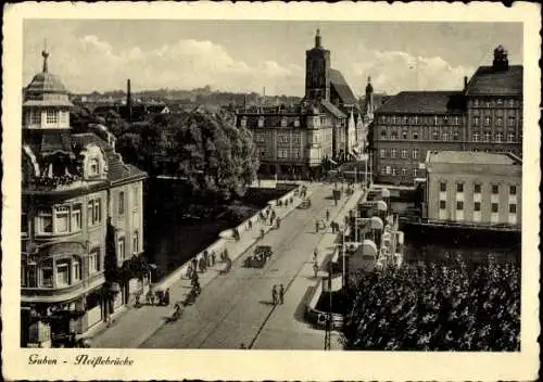 Ak Guben in der Niederlausitz, Neißebrücke