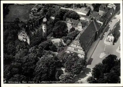 Ak Lutherstadt Wittenberg, Luftbildaufnahme