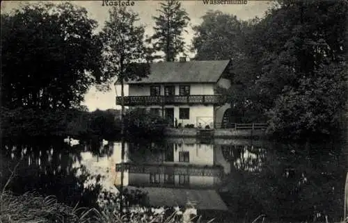 Ak Rastede, Blick auf die Wassermühle vom anderen Ufer