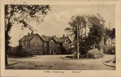 Ak Varel in Oldenburg Jadebusen, Bahnhof