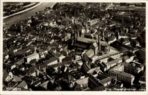 Ak Würzberg Michelstadt im Odenwald, Fliegeraufnahme der Stadt