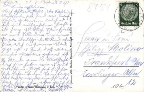 Ak Eschau im Spessart, Teilansicht