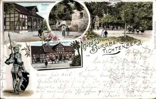 Litho Lichtenberg Salzgitter in Niedersachsen, Burgberg, Wirtschaft, Pavillon