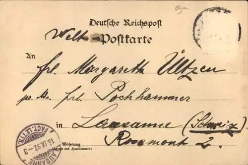 Litho Kassel in Hessen, Orangerie Schloss, Burg, Post, Kirche