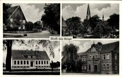 Ak Berge Anröchte Nordrhein Westfalen, Gasthof Th. Peters, Kirche, Gebäude