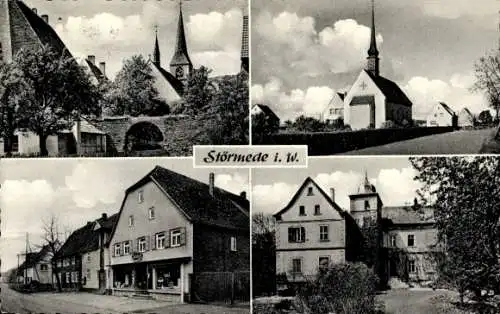 Ak Störmede Geseke im Kreis Soest Nordrhein Westfalen, Kirchen, Straßenpartie