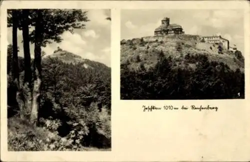 Ak Ještěd Jeschken Region Reichenberg, Gesamtansicht, Aussichtsberg