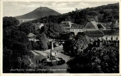 Ak Teplice Šanov Teplitz Schönau Region Aussig, Steinbad, Kriegerdenkmal